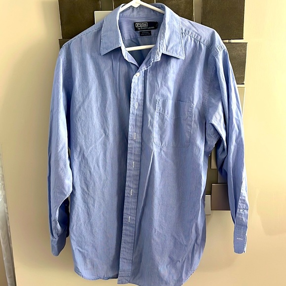 Polo by Ralph Lauren blue pinstriped button down shirt - Picture 1 of 3